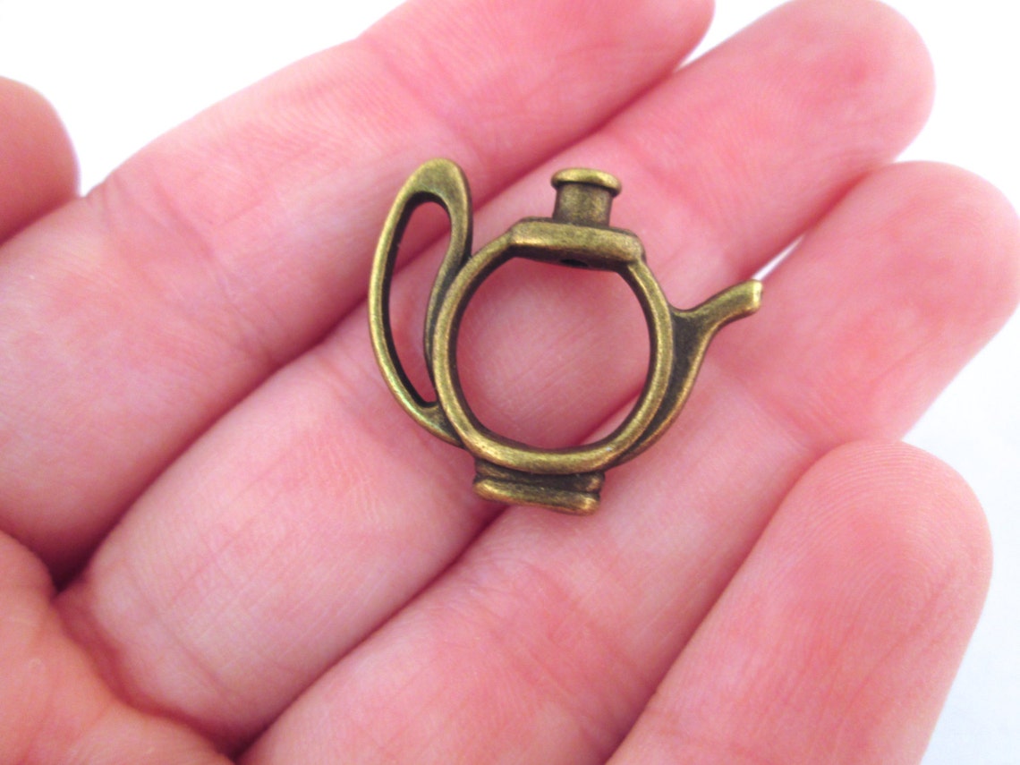 Brass Teapot Beads Teapot Charms Tea Pot Pendants L140 Etsy