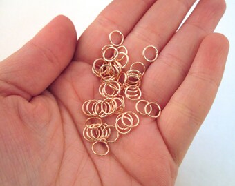 7mm Rose Gold Plated Jump Rings, 10 grams (150+ pieces) C146