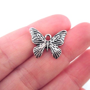 Silver Butterfly Charms Moth Pendants pick your amount, A202