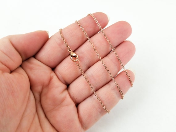Buy 17 Inch Rose Gold Plated Stainless Steel Finished Chains