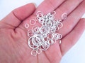 Assorted Silver Plated Jump Rings, 10 grams (125-200 pieces) C232
