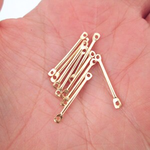 100 pieces 25mm Gold Bar Connecter Links,  Long Connector Pendant Charms A308