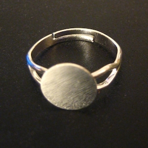10mm adjustable ring bases, silver plated split band, pick your amount A269