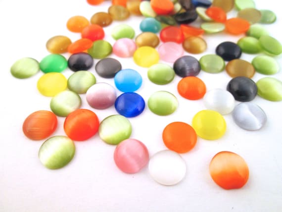 Craftdady 10 Ciondoli A Goccia Occhio Di Gatto In Vetro 8mm - Assortiti Con Tappo Argento Per Creare Orecchini E Collane Fai Da Te - 5