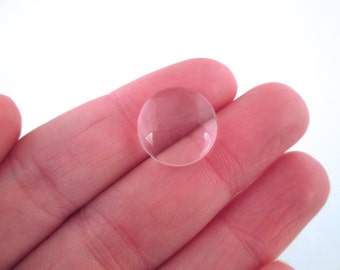 10, 20 or 50 pieces 14mm glass magnifying cabochons, round crystal clear cabs, pick your amount