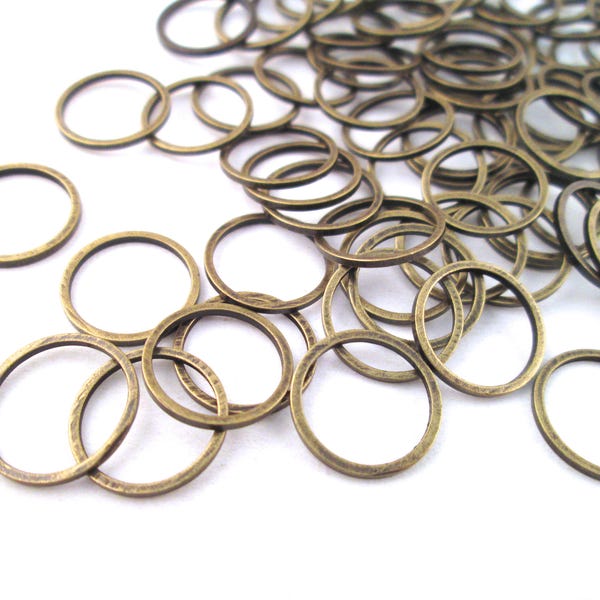 25 Brass Plated 20mm Circle Connectors, Round Linking Ring Pendant Circle Links, F202