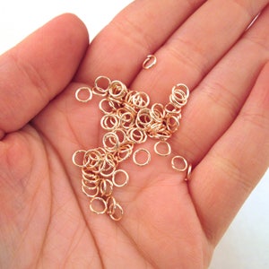 5mm Rose Gold Plated Jump Rings, 10 grams (150+ pieces) C144