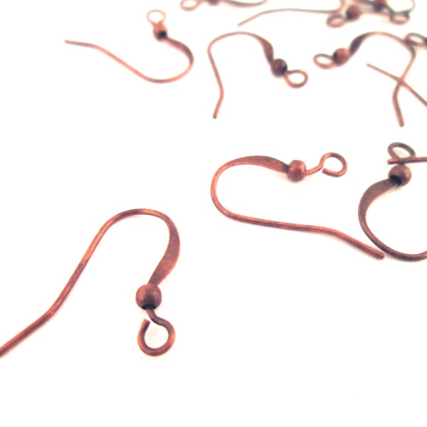 50 copper fish hook earrings (25 pairs) C211