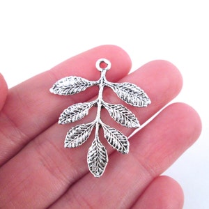 SALE Silver plated leaf branch connector pendants, Pick your amount, D191