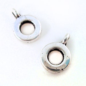 Round Donut Bail Charms, Silver Plated 8mm Diameter, Pick Your Amount ...