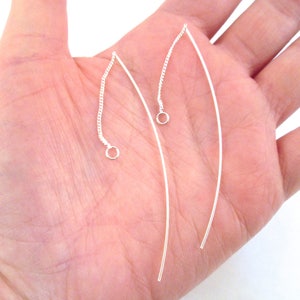 Silver Plated Ear Threads, Threader Earrings, Chain Earrings B88