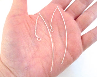 Silver Plated Ear Threads, Threader Earrings, Chain Earrings B88