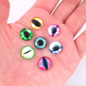 Multicolor Glass Eye Cabochons , 8-16mm, Pick your size image 2