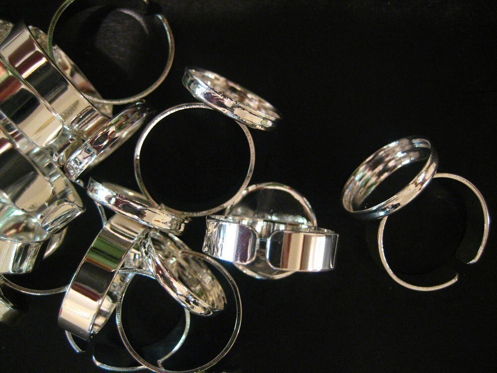 16mm Bezel Open Back Ring Settings Silver Plated Pick Your Etsy