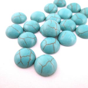 10 10mm Genuine Turquoise Howlite Cabochons H545