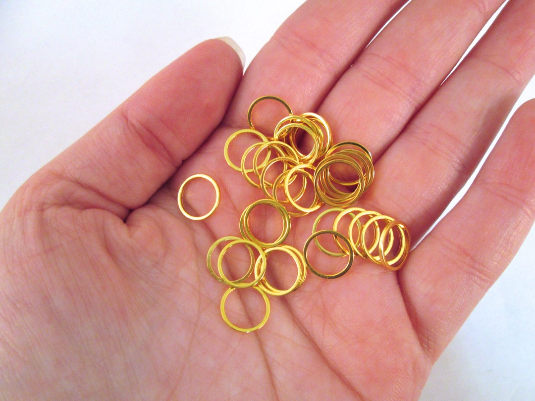 50 Gold Plated 10mm Circle Connectors, Round Linking Ring Pendant Circle Links, F98 Etsy