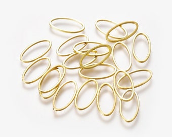 35 vergulde open ovale verbindingsstukken van 16 mm, verbindingsring verbindingsstuk hanger, 16 x 8 mm, F55b
