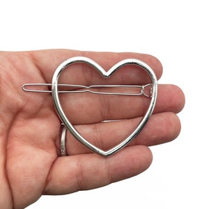 Antique-Style Silver Heart Link Hair Barrette Silver Heart Barrette - Etsy main image 3