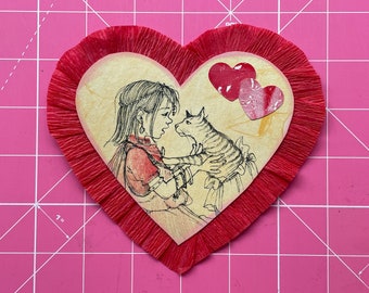 Large Handmade Girl and Cat Valentine