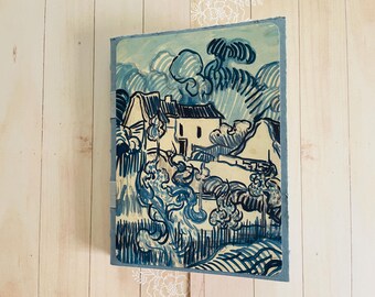 Blue and White Sketchbook with Van Gogh Cover Art