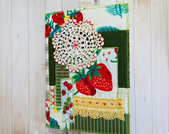 Strawberry Patchwork Journal with Hand Stitching