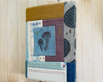 Mushroom Patchwork Journal with Hand Stitching