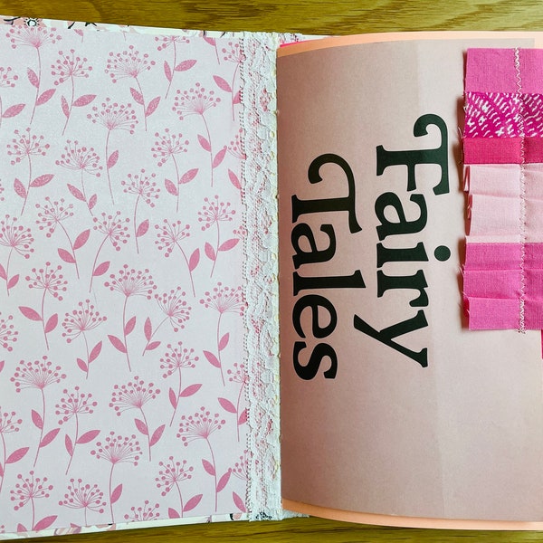 Pink Themed Softcover Journal with Upcycled Book Pages