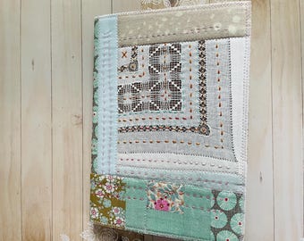 Vintage Linen Lace Journal with Hand Stitching