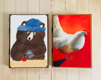 Earth Toned Sketchbooks with Greeting Card Art  Covers