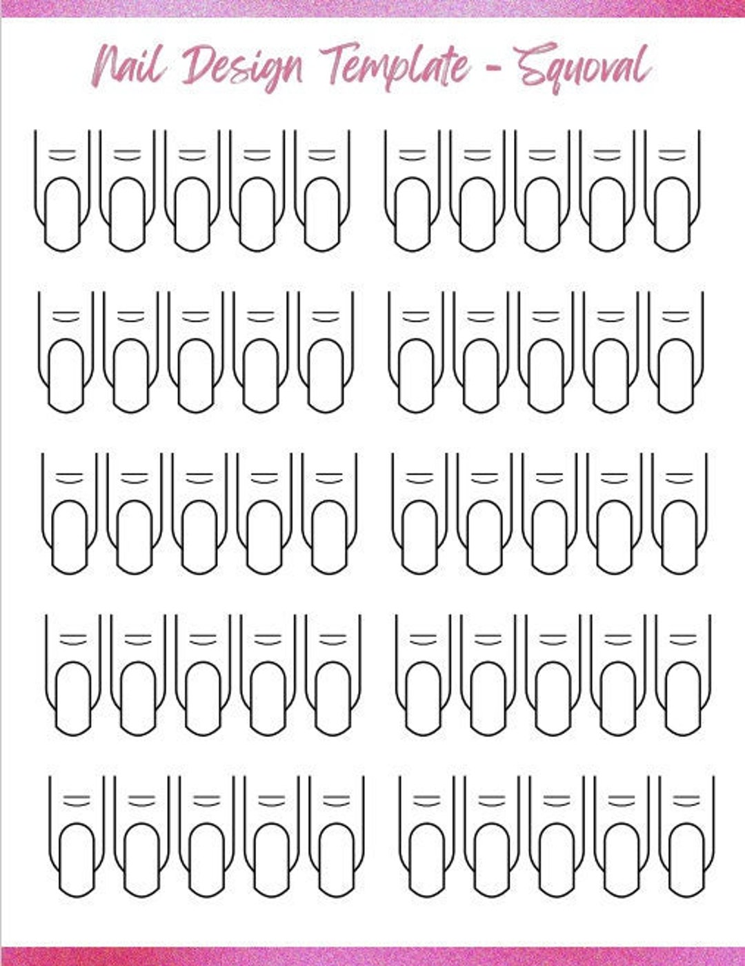 Squoval Nail Template Content Creator Nail Planner Acrylic Nail Art