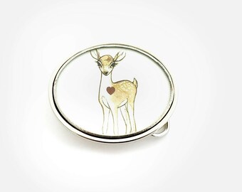 Deer Heart Belt Buckle by Shi Studio