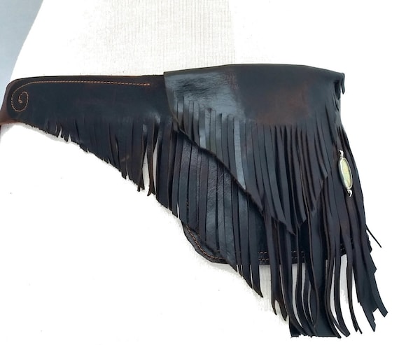 Leather Fringe Belt Bag - Shi Pocket Belts - One of a Kind