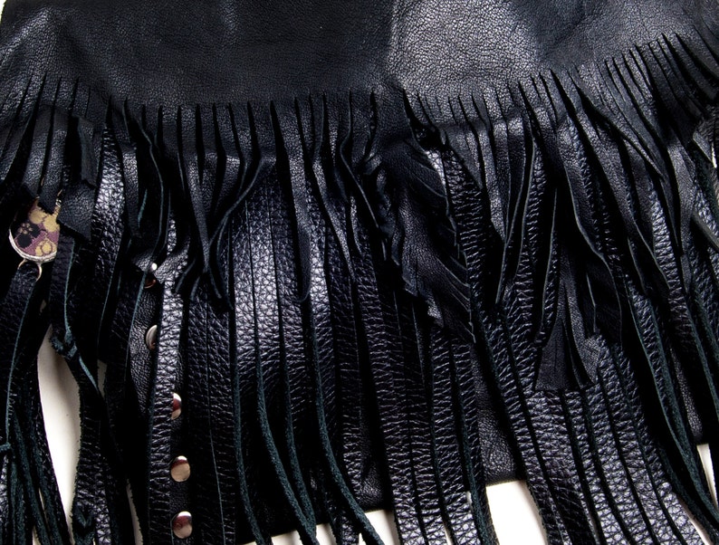 Leather Fringe Belt Bag Shi Pocket Belts One of a Kind - Etsy