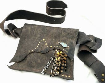 Leather Hip Bag - Shi Pocket Belts - One of a Kind