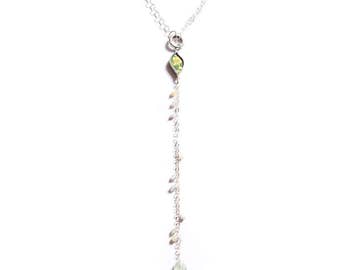 Shi Studio Toggle Necklace with Silk Brocade and Sterling Silver