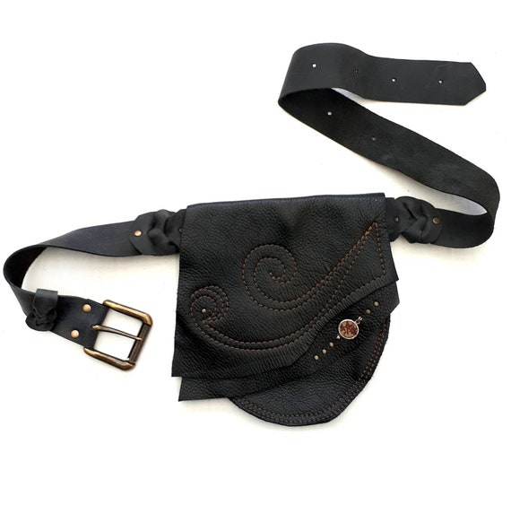 Brown Leather Belt Bag - Shi Pocket Belts - One of a Kind - Etsy display picture 3