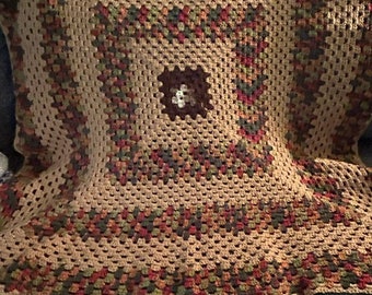 Café et caramel Grandma Square Afghan