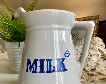 Vintage Stoneware Milk Pitcher / Prairie Farms Dairy, Inc. Pitcher