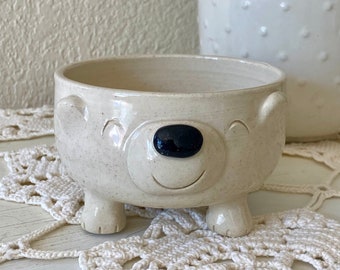 Adorable Pottery Bear Trinket Bowl