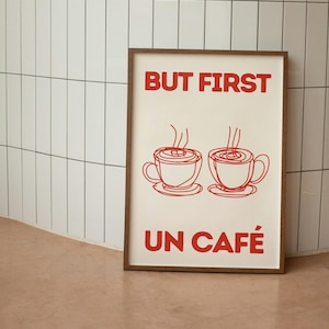 French Coffee Art Print Café Poster French Kitchen Decor Minimalist Trendy Coffee Wall Art Cafecito Print