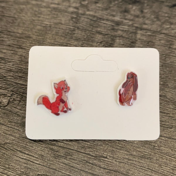 Fox and the Hound Earrings/Disney Earrings/Dog Earrings/Disney Trip/Stud Earrings/Stainless Steel/Disney Jewelry/