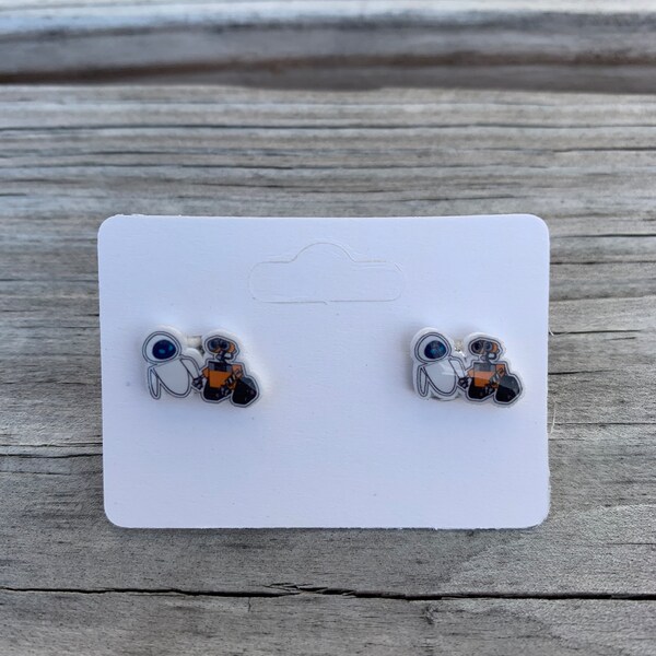 Wall-E and Eve Earrings/Disney Earrings/Wall-E Earrings/Disney Trip/Stud Earrings/Stainless Steel/Disney Jewelry/Pixar Movies