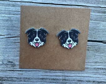 Border Collie Earrings/Stud Earrings/Dog Jewelry/Christmas Gift/Dog Lover Gift/Dog Earrings/Earrings/Border Collie Mom/Border Collie Dog