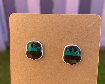Doom Buggy Stud Earrings: Haunted Mansion Inspired, Stainless Steel