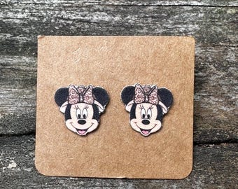 Minnie Mouse Safari Earrings/Disney Earrings/Mickey Earrings/Disney Trip/Stud Earrings/Stainless Steel/Disney Jewelry/Animal Kingdom