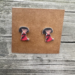 Edna Mode Earrings/Incredibles Earrings/Pixar Earrings/Disney Trip/Stud Earrings/Stainless Steel/Disney Jewelry/