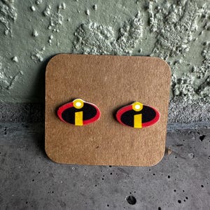Incredibles Logo Stud Earrings, Stainless Steel Backs