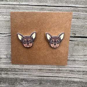 Chihuahua Earrings/Stud Earrings/Dog Jewelry/Christmas Gift/Dog Lover Gift/Dog Earrings/Cute Dog Earrings/Chihuahua Mom/Chihuahua