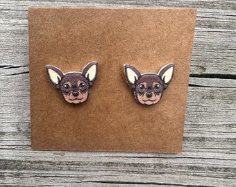 Chihuahua Earrings/Stud Earrings/Dog Jewelry/Christmas Gift/Dog Lover Gift/Dog Earrings/Cute Dog Earrings/Chihuahua Mom/Chihuahua