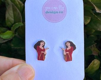 Mother Gothel Earrings/Disney Earrings/Villian Earrings/Disney Trip/Stud Earrings/Stainless Steel/Disney Jewelry/